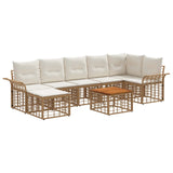 vidaXL Buiten bank set 7 pcs Zwart en Donker Grijs Polyester