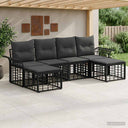 vidaXL Outdoor Sofa Set 6 pcs Black and Dark Grey Polyester