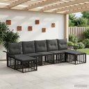 vidaXL Buiten bank set 7 pcs Zwart en Donker Grijs Polyester