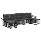 vidaXL Buiten bank set 7 pcs Zwart en Donker Grijs Polyester