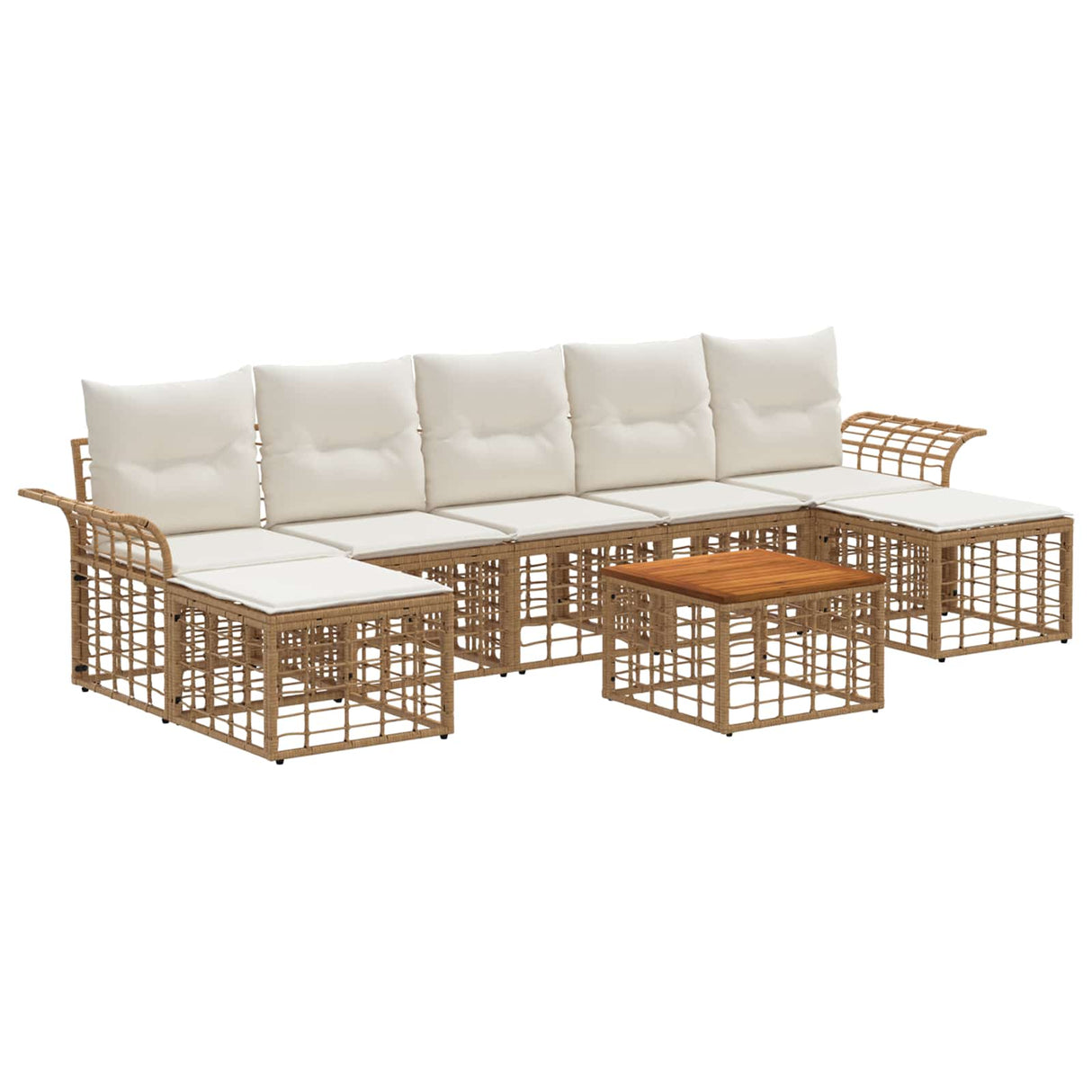vidaXL Buiten bank set 7 pcs Zwart en Donker Grijs Polyester