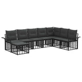 vidaXL Buiten bank set 8 pcs Zwart en Donker Grijs Polyester