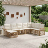 vidaXL Buiten bank set 8 pcs Zwart en Donker Grijs Polyester