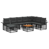 vidaXL Buiten bank set 8 pcs Zwart en Donker Grijs Polyester