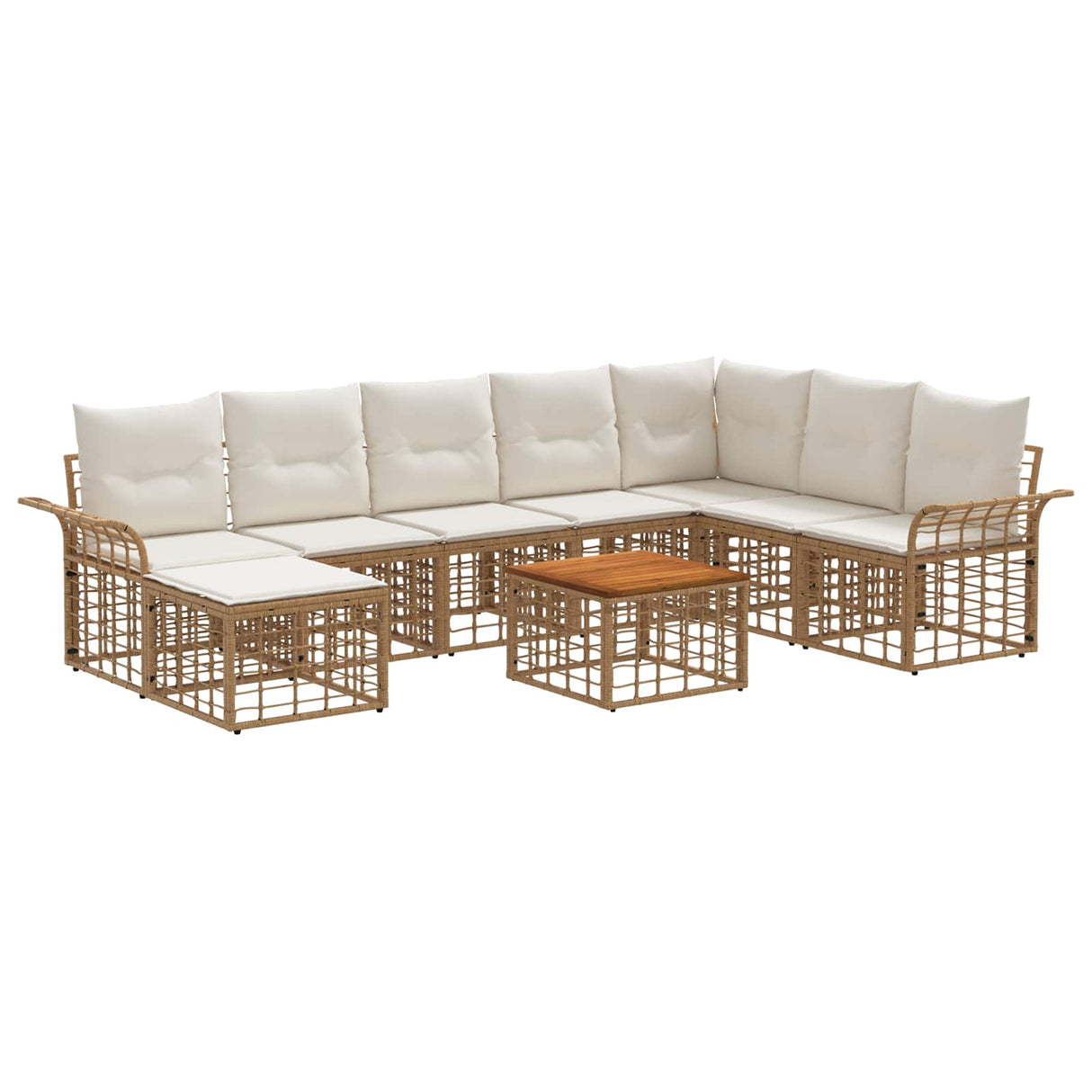 vidaXL Buiten bank set 8 pcs Zwart en Donker Grijs Polyester