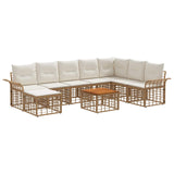 vidaXL Buiten bank set 8 pcs Zwart en Donker Grijs Polyester