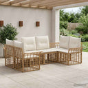 vidaXL Outdoor Sofa Set 6 pcs Black and Dark Grey Polyester