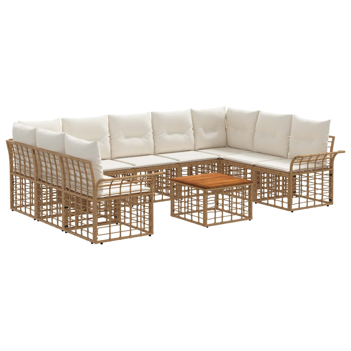 vidaXL Buiten bank set 9 pcs Zwart en Donker Grijs Polyester