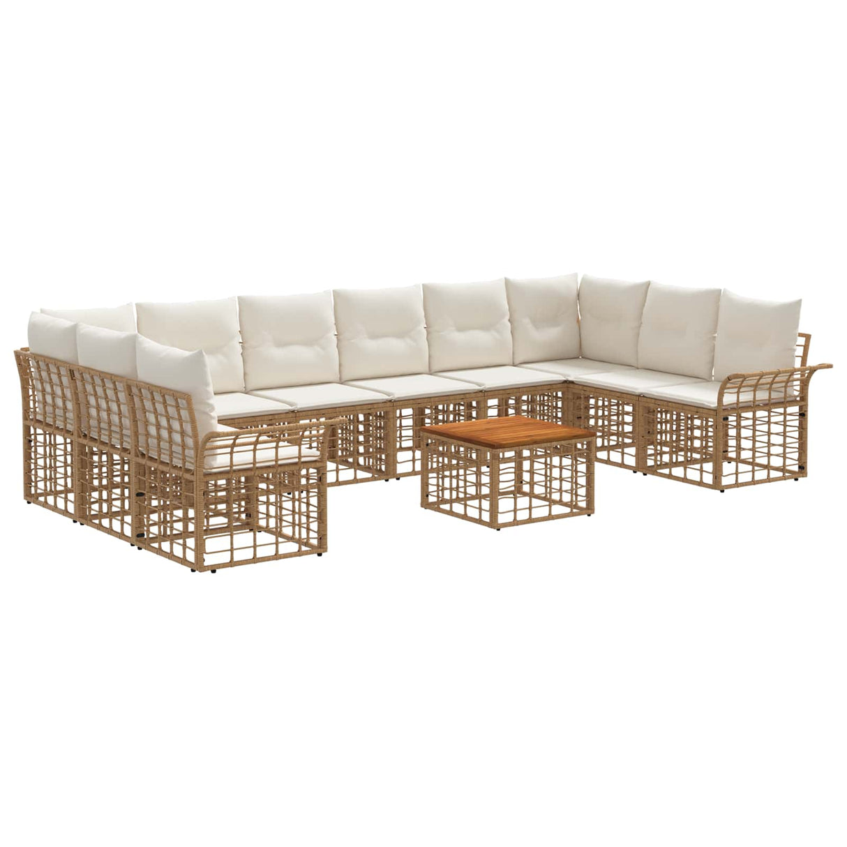 vidaXL Buiten bank set 10 pcs Zwart en Donker Grijs Polyester