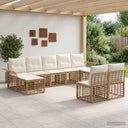 vidaXL Buiten bank set 9 pcs Zwart en Donker Grijs Polyester