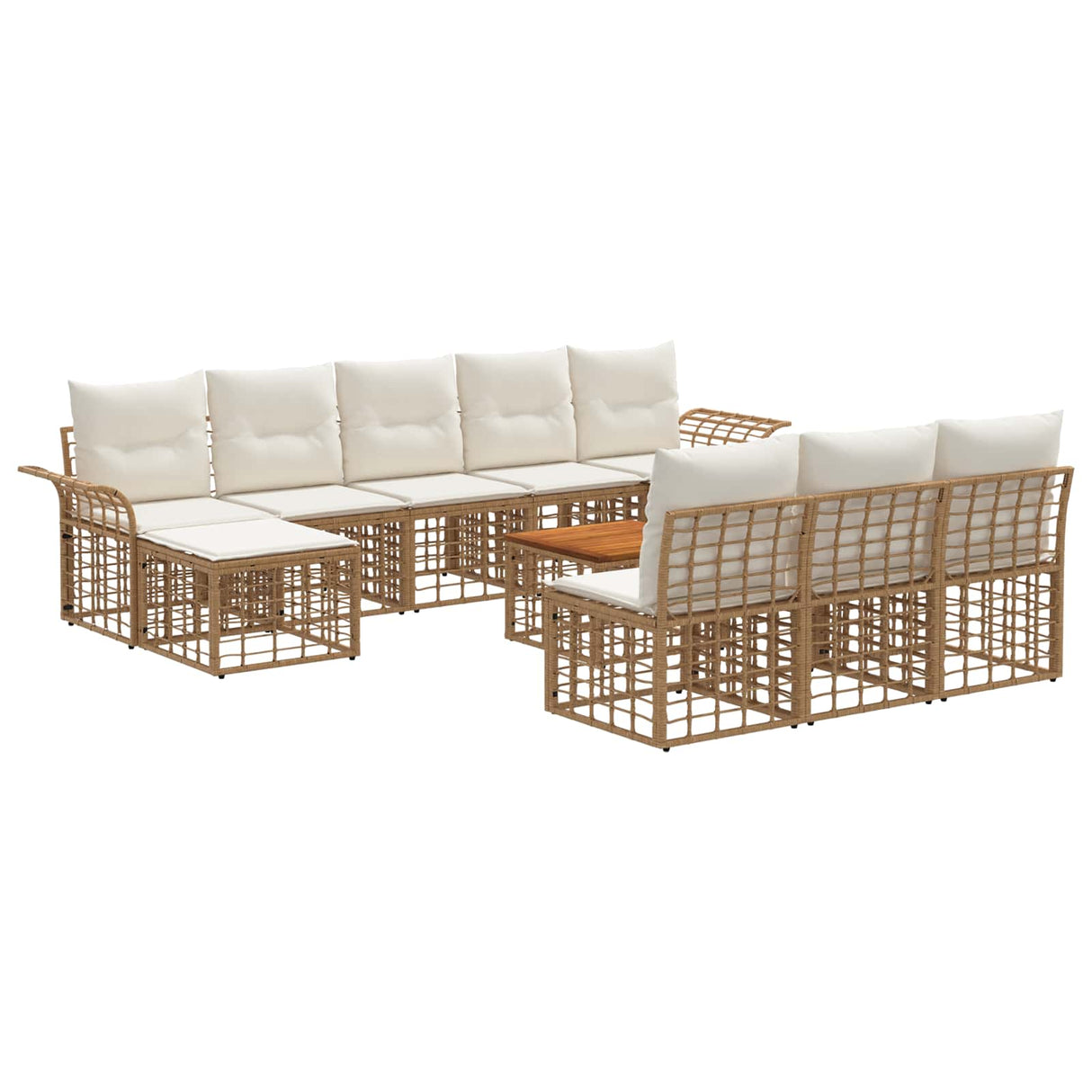 vidaXL Buiten bank set 9 pcs Zwart en Donker Grijs Polyester