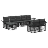 vidaXL Buiten bank set 9 pcs Zwart en Donker Grijs Polyester