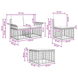 vidaXL Buiten bank set 10 pcs Zwart en Donker Grijs Polyester