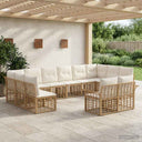 vidaXL Outdoor sofa set 12 pcs Black and Dark Grey Polyester