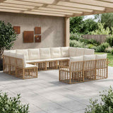 vidaXL Outdoor Lounge Set 13 pcs Black and Dark Grey Polyester