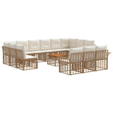 vidaXL Outdoor Lounge Set 13 pcs Black and Dark Grey Polyester