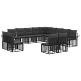 vidaXL Buiten bank set 13 pcs Zwart en Donker Grijs Polyester