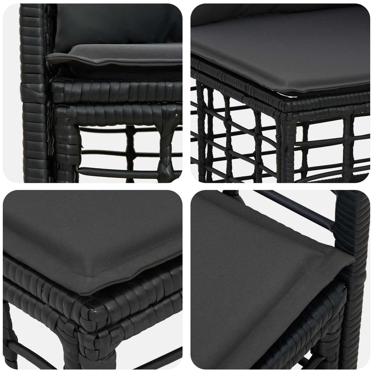 vidaXL Buiten bank set 13 pcs Zwart en Donker Grijs Polyester