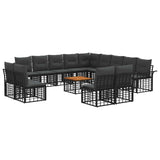 vidaXL Buiten bank set 13 pcs Zwart en Donker Grijs Polyester