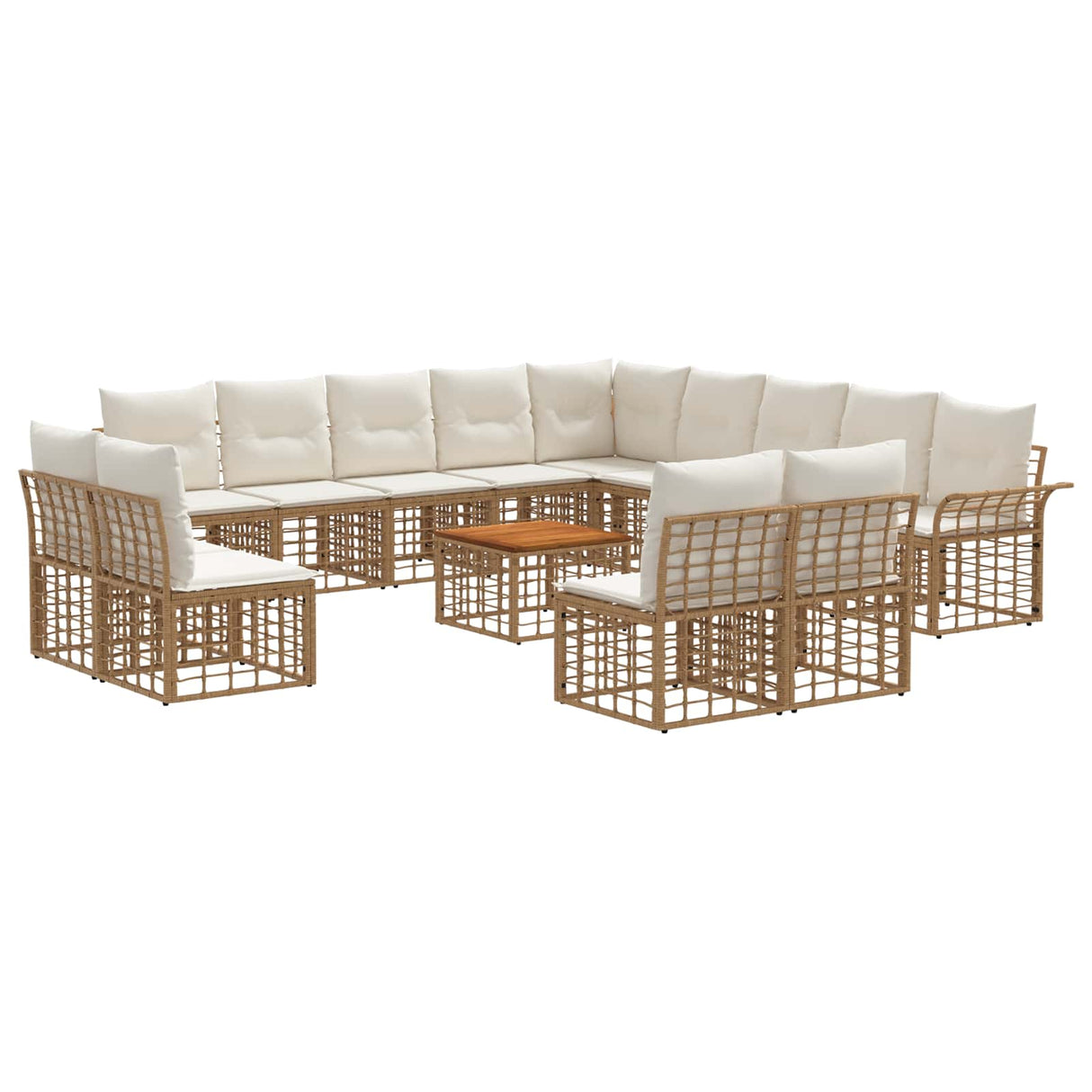 vidaXL Buiten bank set 13 pcs Zwart en Donker Grijs Polyester