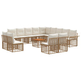 vidaXL Buiten bank set 13 pcs Zwart en Donker Grijs Polyester