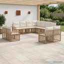 vidaXL Outdoor Sofa Set 11 pcs Black and Dark Grey Polyester