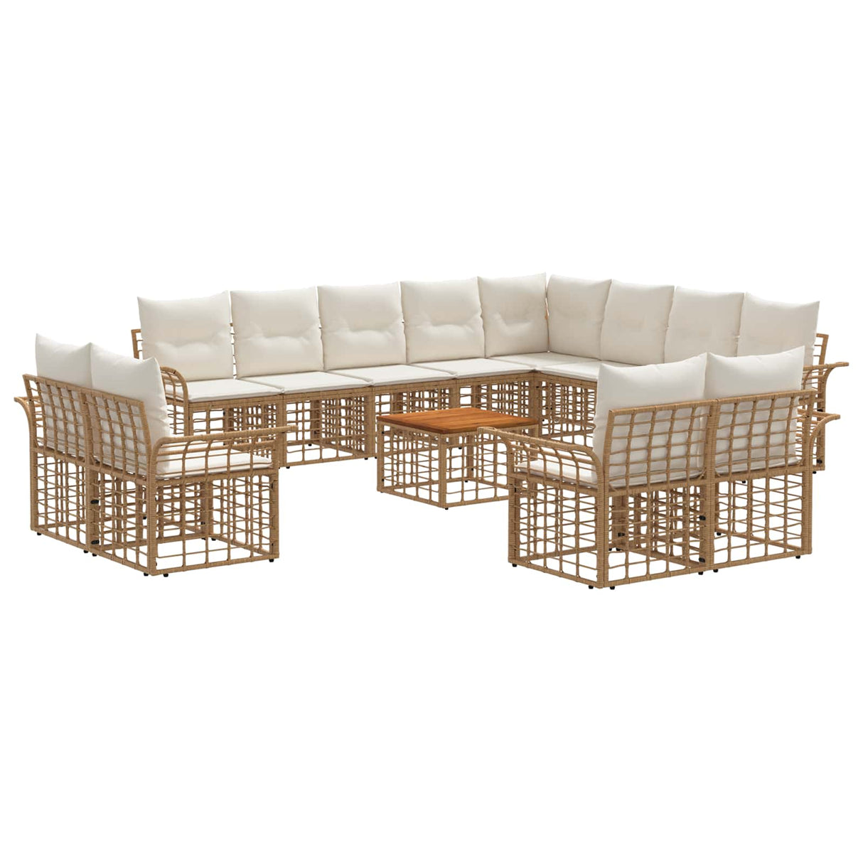 vidaXL Outdoor Sofa Set 12 pcs Black and Dark Grey Polyester