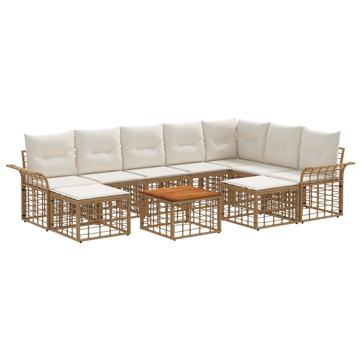 vidaXL Outdoor Sofa Set 9 pcs Black and Dark Grey Polyester