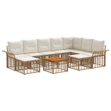 vidaXL Outdoor Sofa Set 9 pcs Black and Dark Grey Polyester