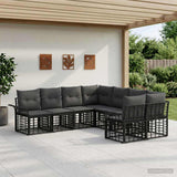 vidaXL Buiten bank set 8 pcs Zwart en Donker Grijs Polyester