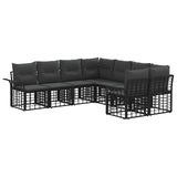 vidaXL Buiten bank set 8 pcs Zwart en Donker Grijs Polyester