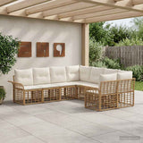 vidaXL Buiten bank set 8 pcs Zwart en Donker Grijs Polyester