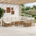 vidaXL Buiten bank set 11 st Zwart en Donker Grijs poly rattan