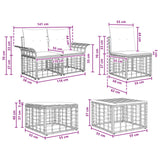 vidaXL Buiten bank set 11 st Zwart en Donker Grijs poly rattan
