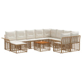 vidaXL Buiten bank set 11 st Zwart en Donker Grijs poly rattan