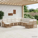 vidaXL Outdoor sofa set 11 pcs Black and Dark Grey Polyester