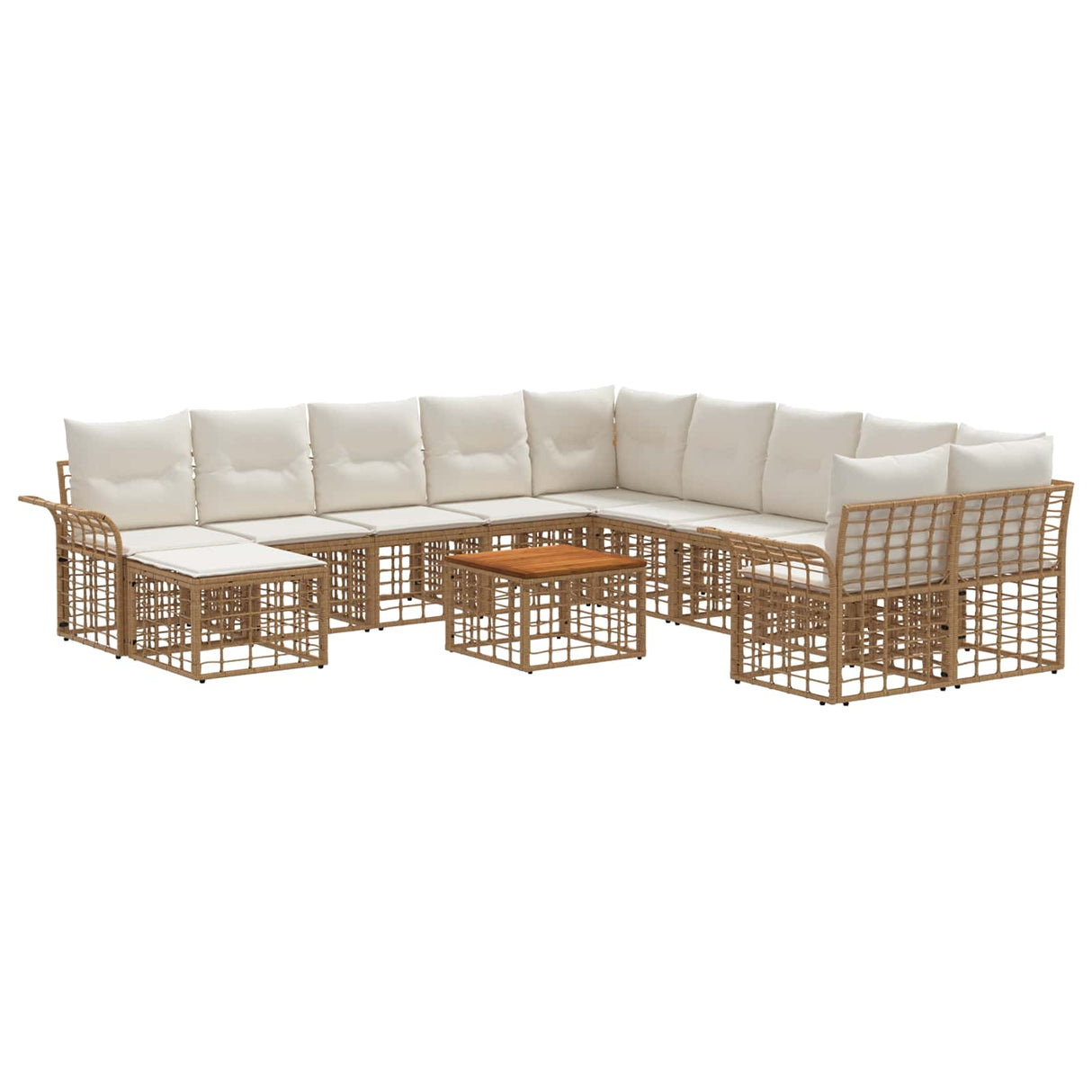 vidaXL Outdoor sofa set 11 pcs Black and Dark Grey Polyester