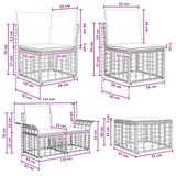 vidaXL Tuinbank Set 12 pcs Zwart en Donker Grijs poly rattan
