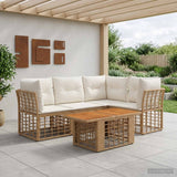vidaXL Tuinbank Set 4 st Zwart en Donkergrijs poly rattan