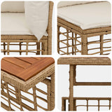 vidaXL Tuinbank Set 5 st Zwart en Donkergrijs poly rattan