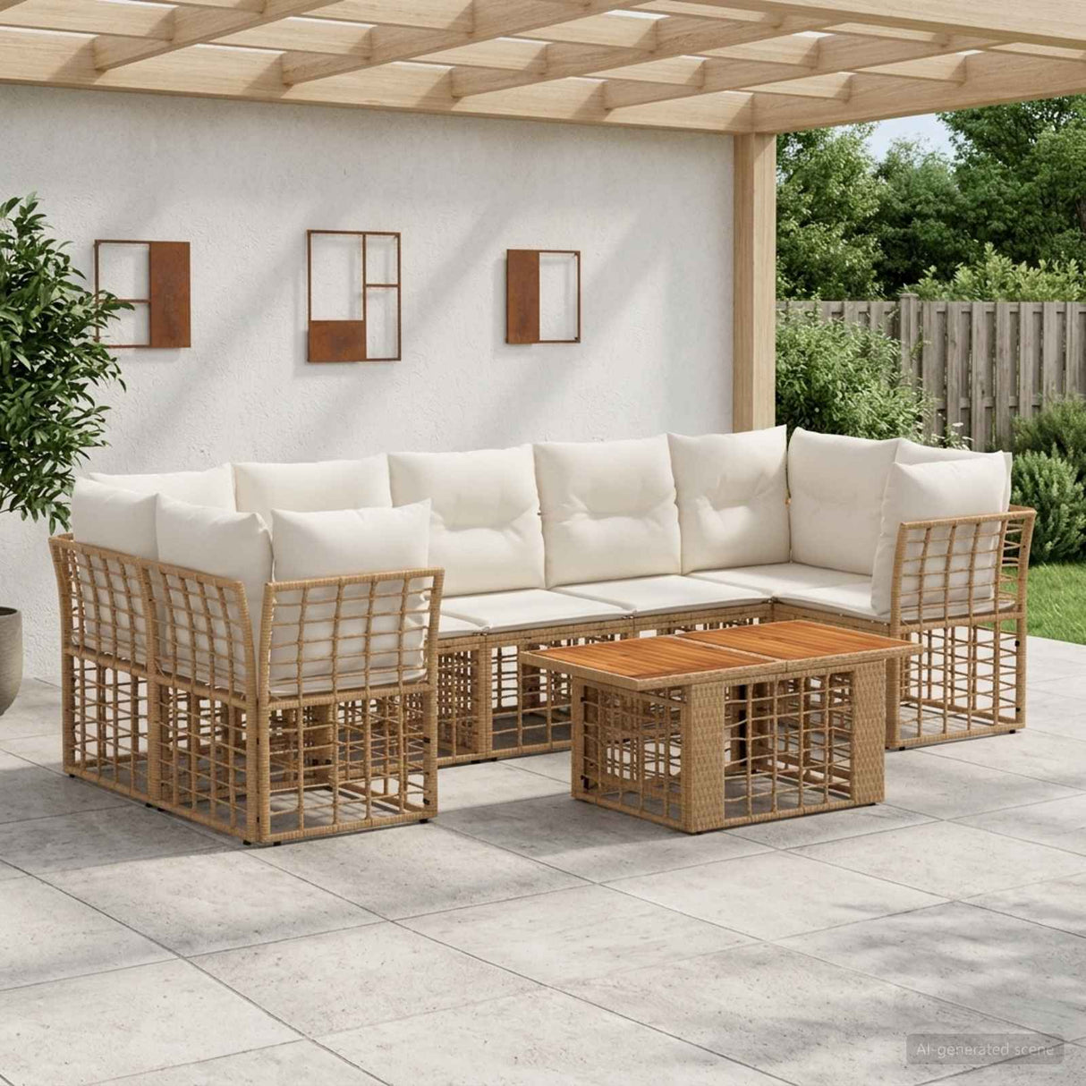 vidaXL Tuinbank Set 8 st Zwart en Donkergrijs poly rattan