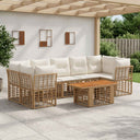 vidaXL Tuinbank Set 8 st Zwart en Donkergrijs poly rattan