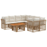 vidaXL Tuinbank Set 9 st Zwart en Donkergrijs poly rattan
