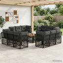 vidaXL Tuinbank Set 13 st Zwart en Donkergrijs poly rattan