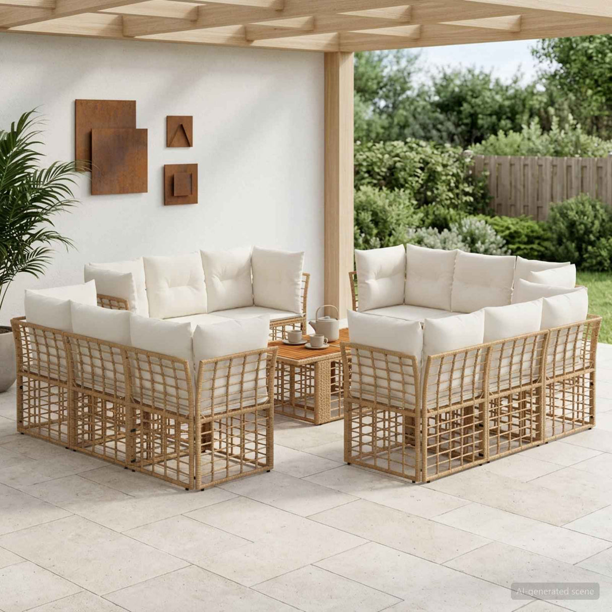 vidaXL Tuinbank Set 13 st Zwart en Donkergrijs poly rattan