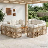 vidaXL Tuinbank Set 13 st Zwart en Donkergrijs poly rattan