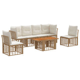 vidaXL Garden Lounge Set 7 pcs Black and Dark Grey poly rattan