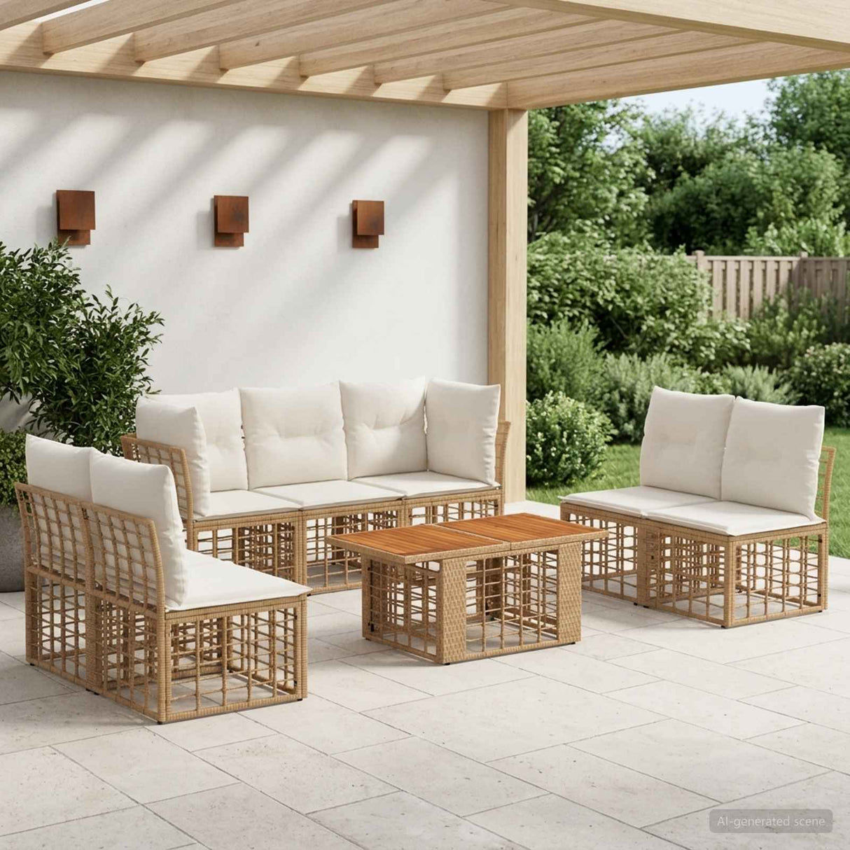 vidaXL Garden Sofa Set 8 pcs Black and Dark Grey poly rattan