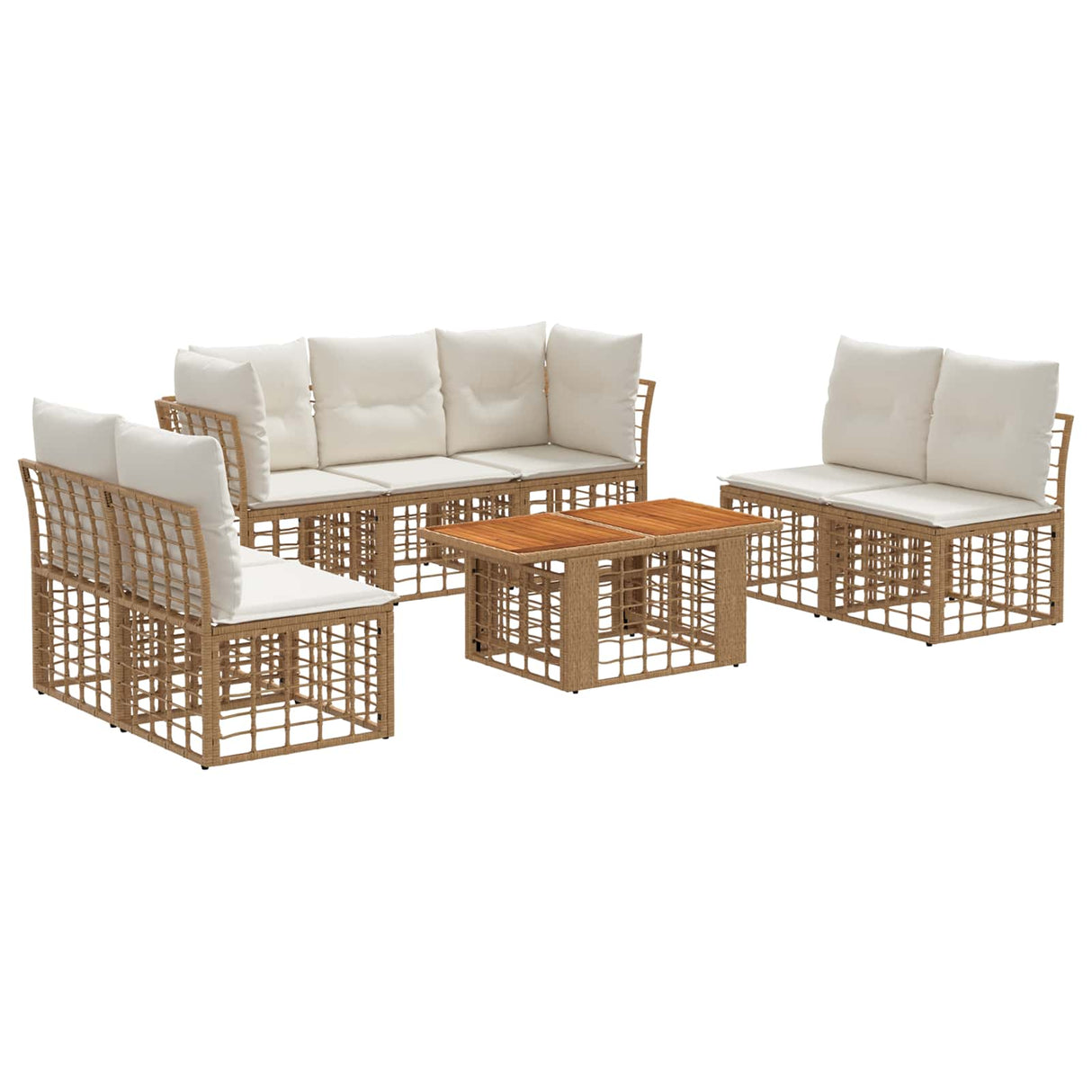 vidaXL Garden Sofa Set 8 pcs Black and Dark Grey poly rattan