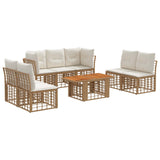 vidaXL Garden Sofa Set 8 pcs Black and Dark Grey poly rattan